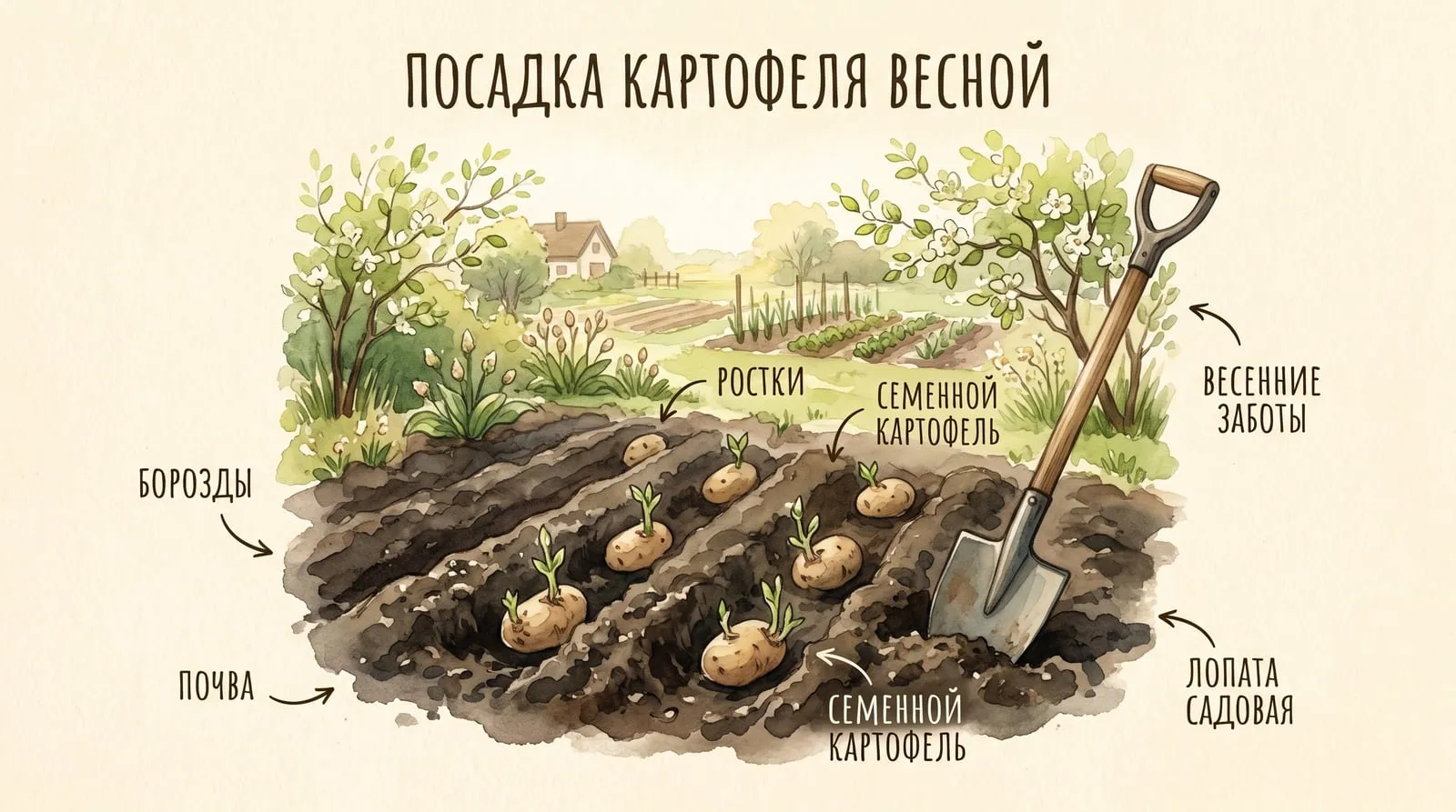 Когда сажать картофель в открытый грунт в мае 2026: сроки по регионам