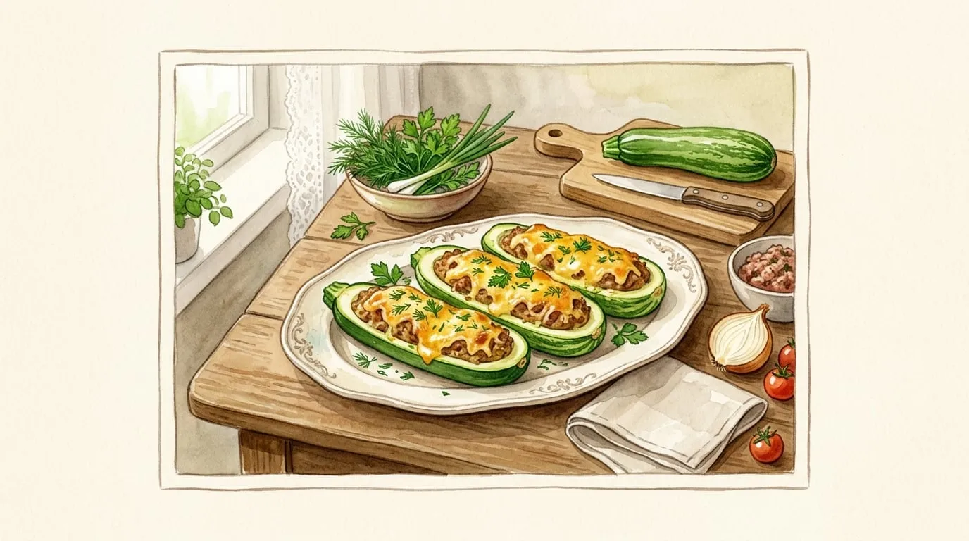 Молодой кабачок фаршированный мясом и зеленью: рецепт в июне 2026