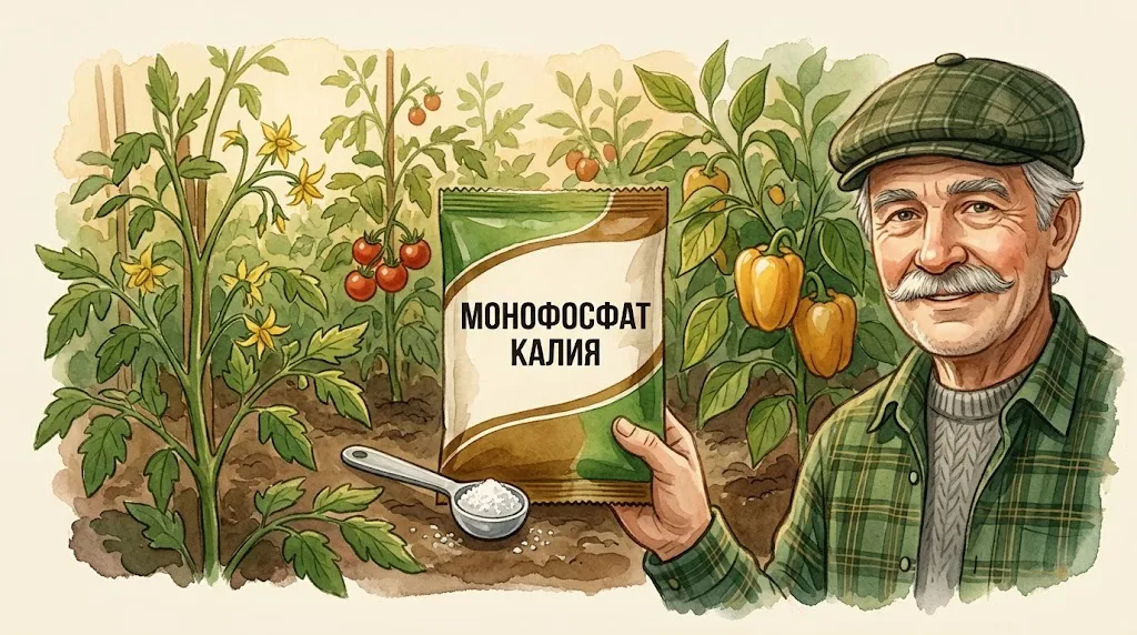 Монофосфат калия для огорода в июне 2026: для каких культур