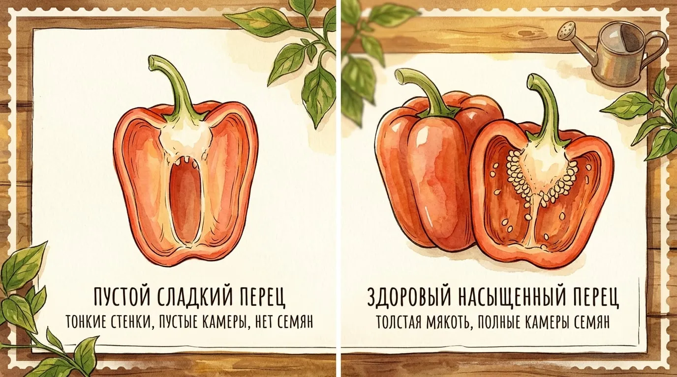 Перец пустой внутри в июне 2026: 3 причины и как избежать