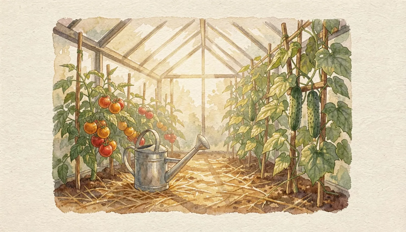 Полив в теплице в августе 2026: как сокращать к уборке