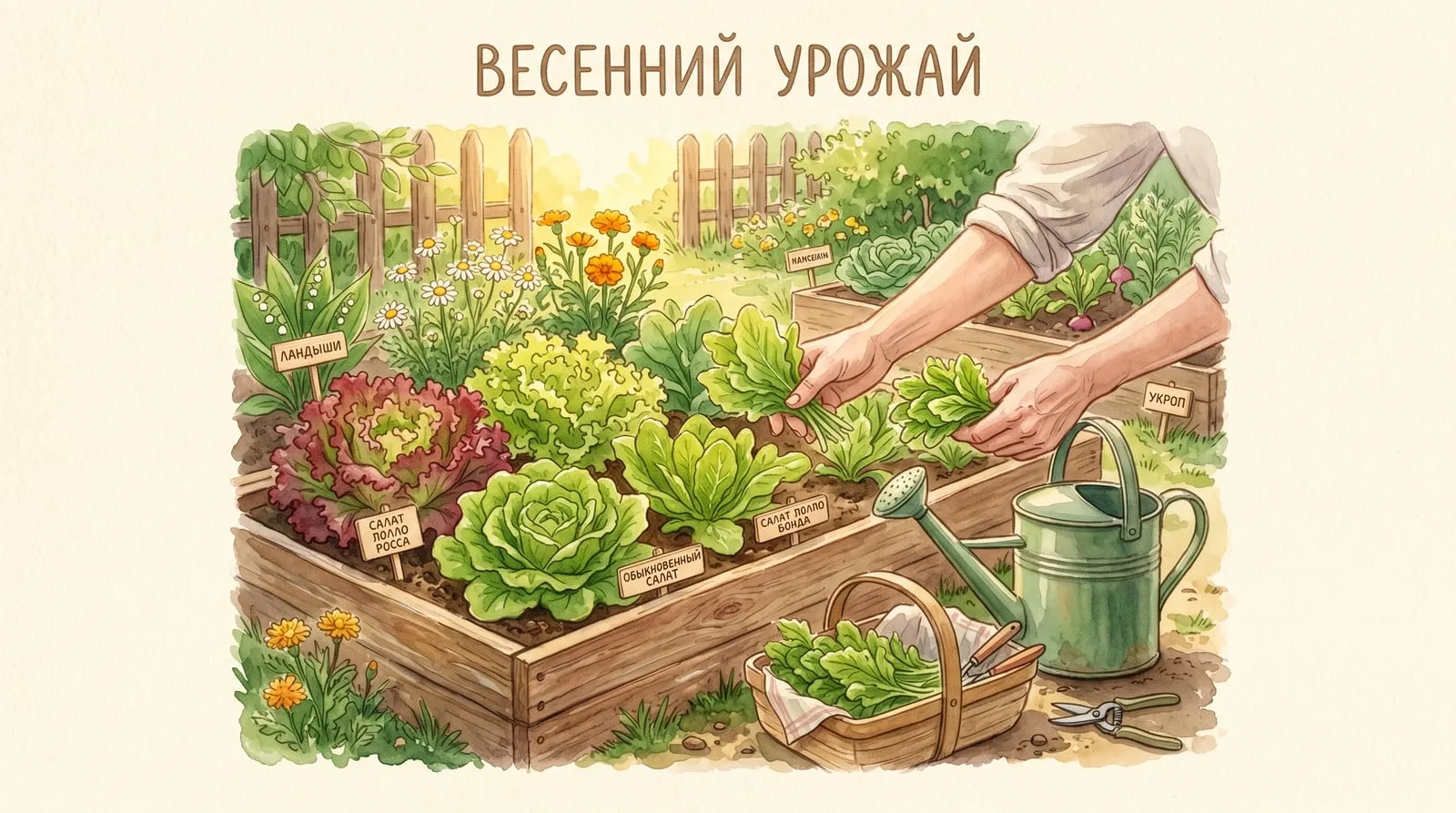 Посев салата в мае 2026: ранние сорта без стрелок и схема конвейера